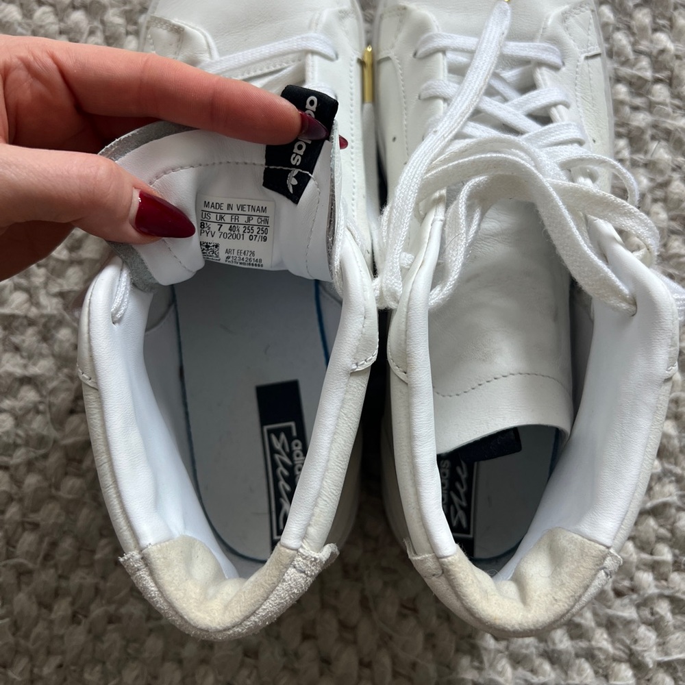 Adidas White and Gold High-Top Sneakers - Picture 5 of 5